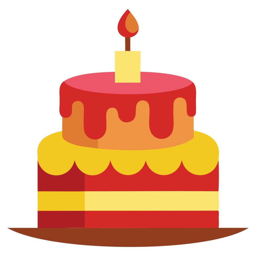 Delicious Birthday Cake Icon Design vector