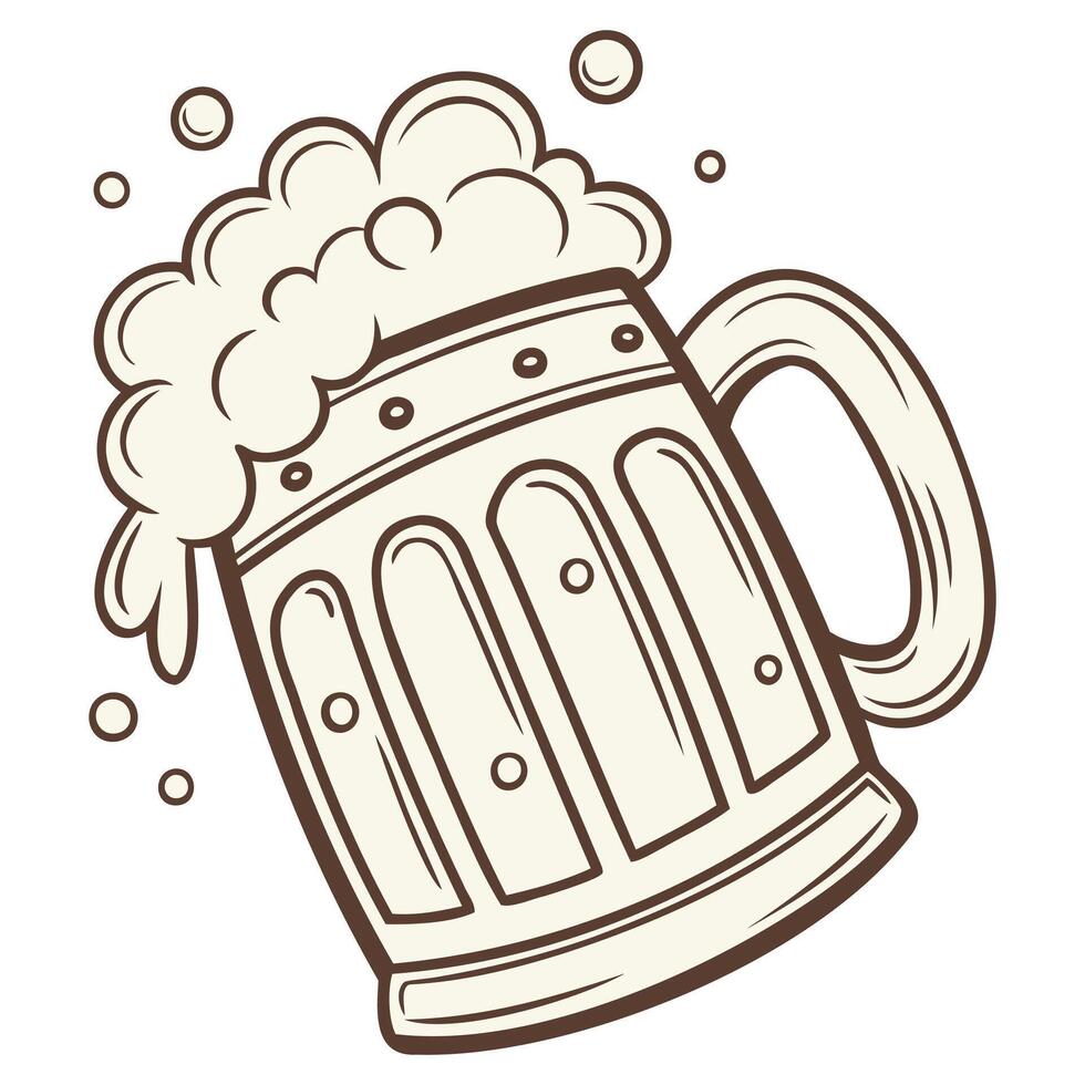 Frothy Beer Cup Graphic Artwork vector