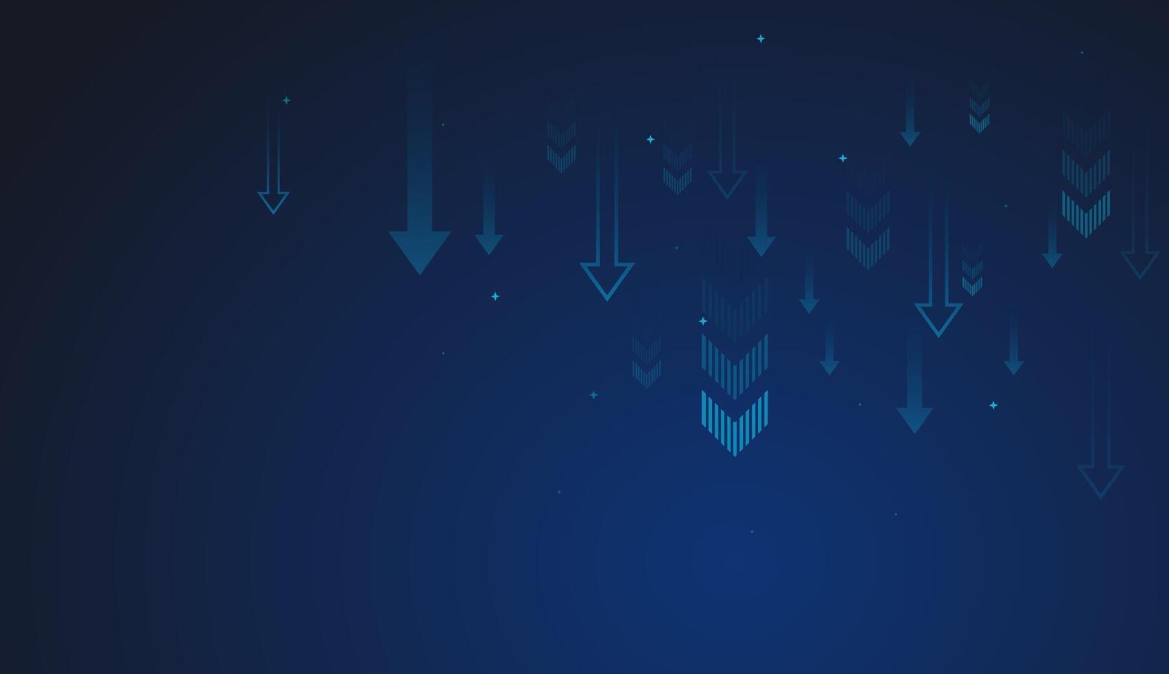 Down trend arrow styles highlight increasing momentum, ideal for visualizing financial or business success. blue arrows concept illustration vector