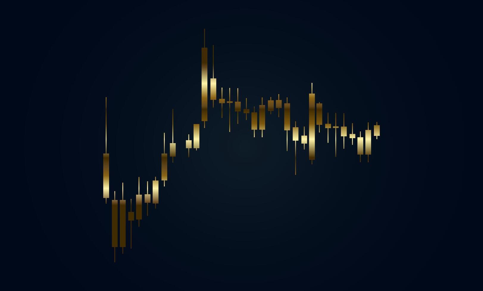 gold market trading on dark background, illustration design with Gold candle stivks red and green for Forex trading marktet share. A financial chart vector