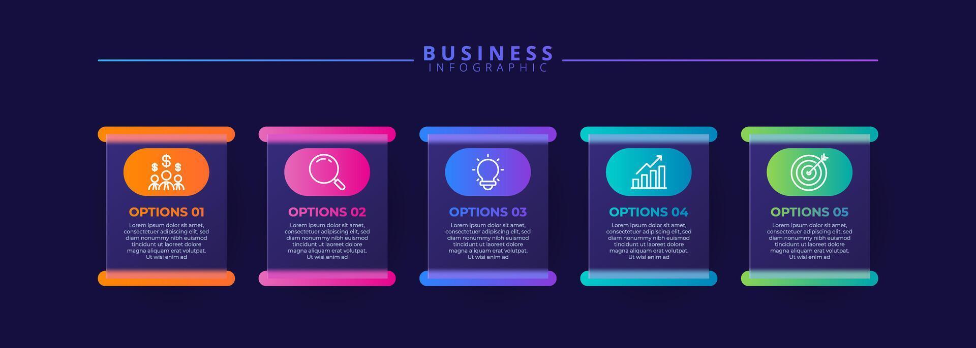 Infographic label design template featuring icons and five distinct steps vector