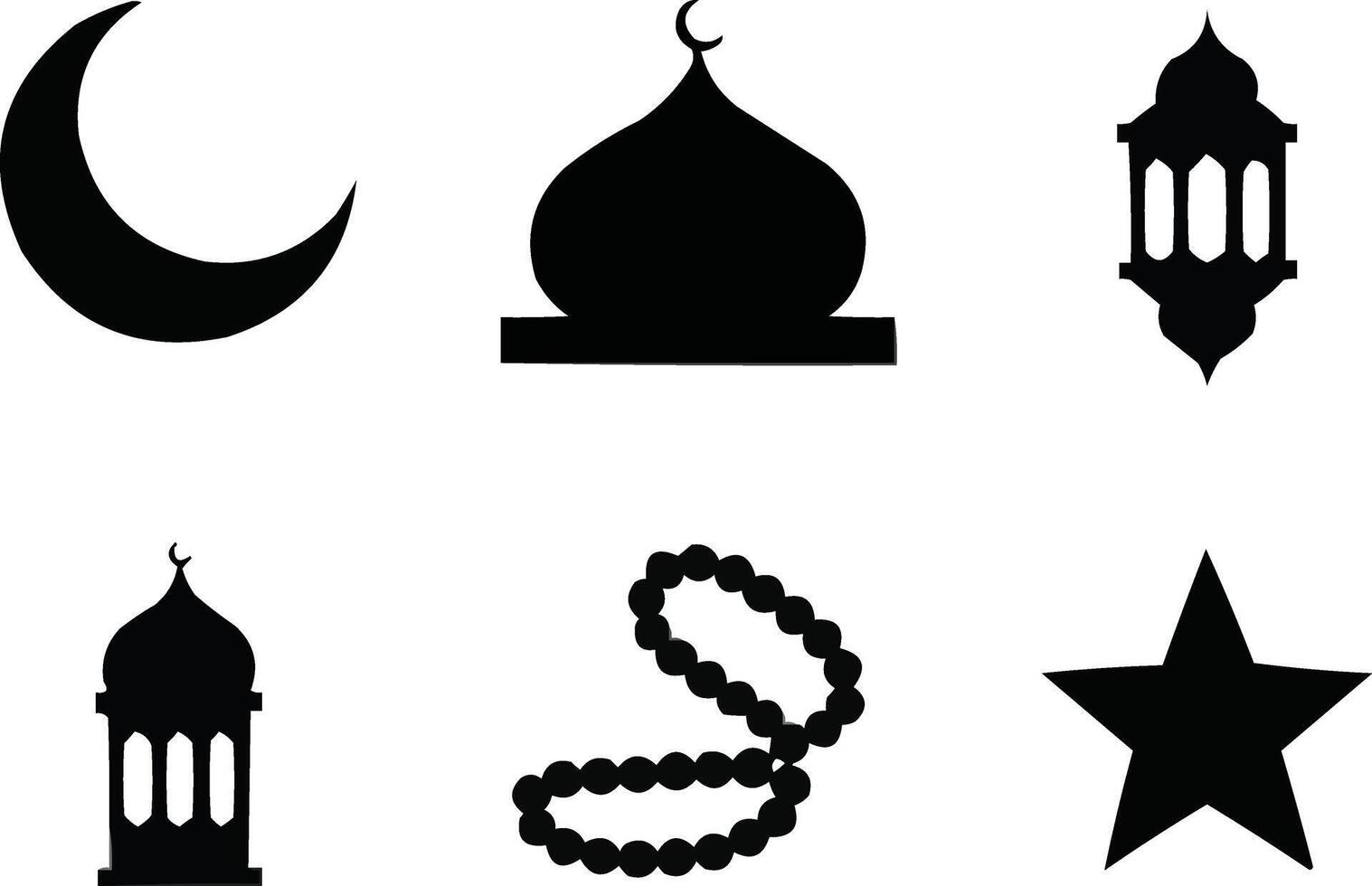 islamic symbols set illustration vector