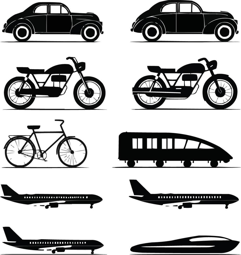transportation icons set collection vector