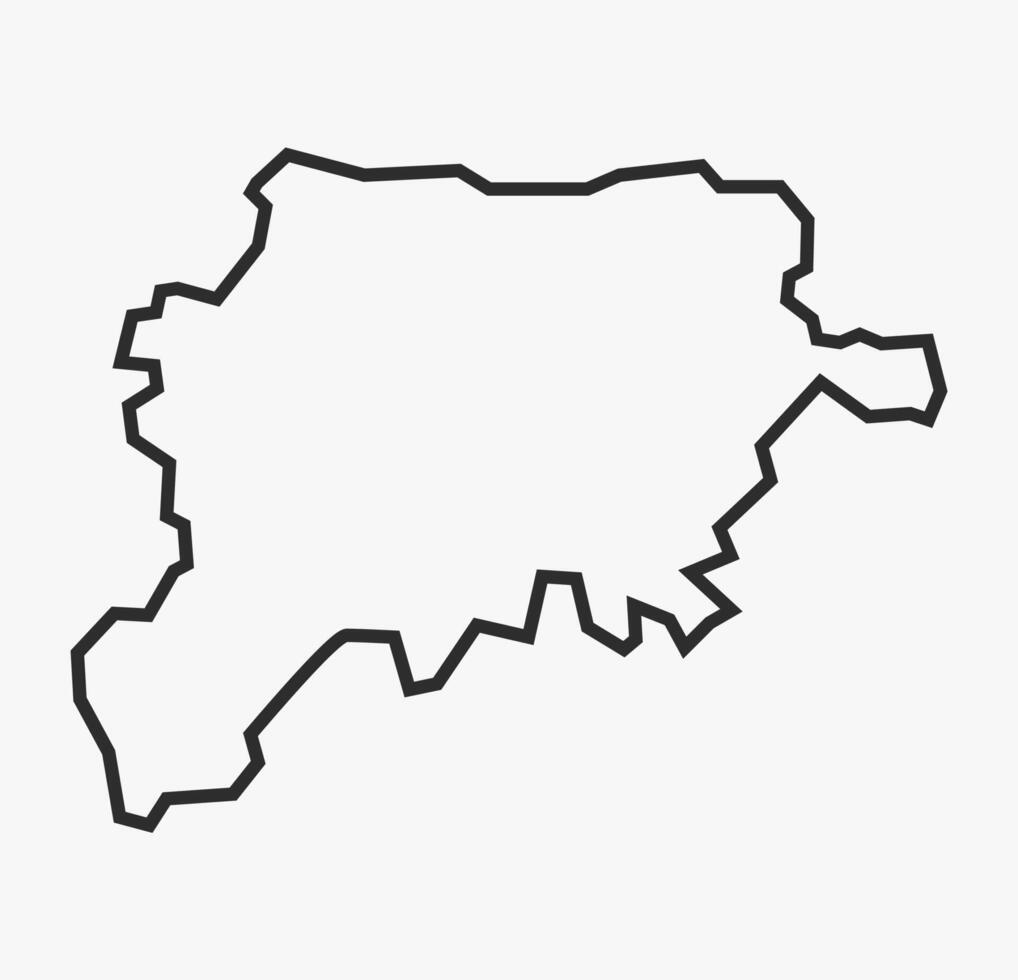 Flat Black line Map of Jalgaon District, Maharashtra, India vector