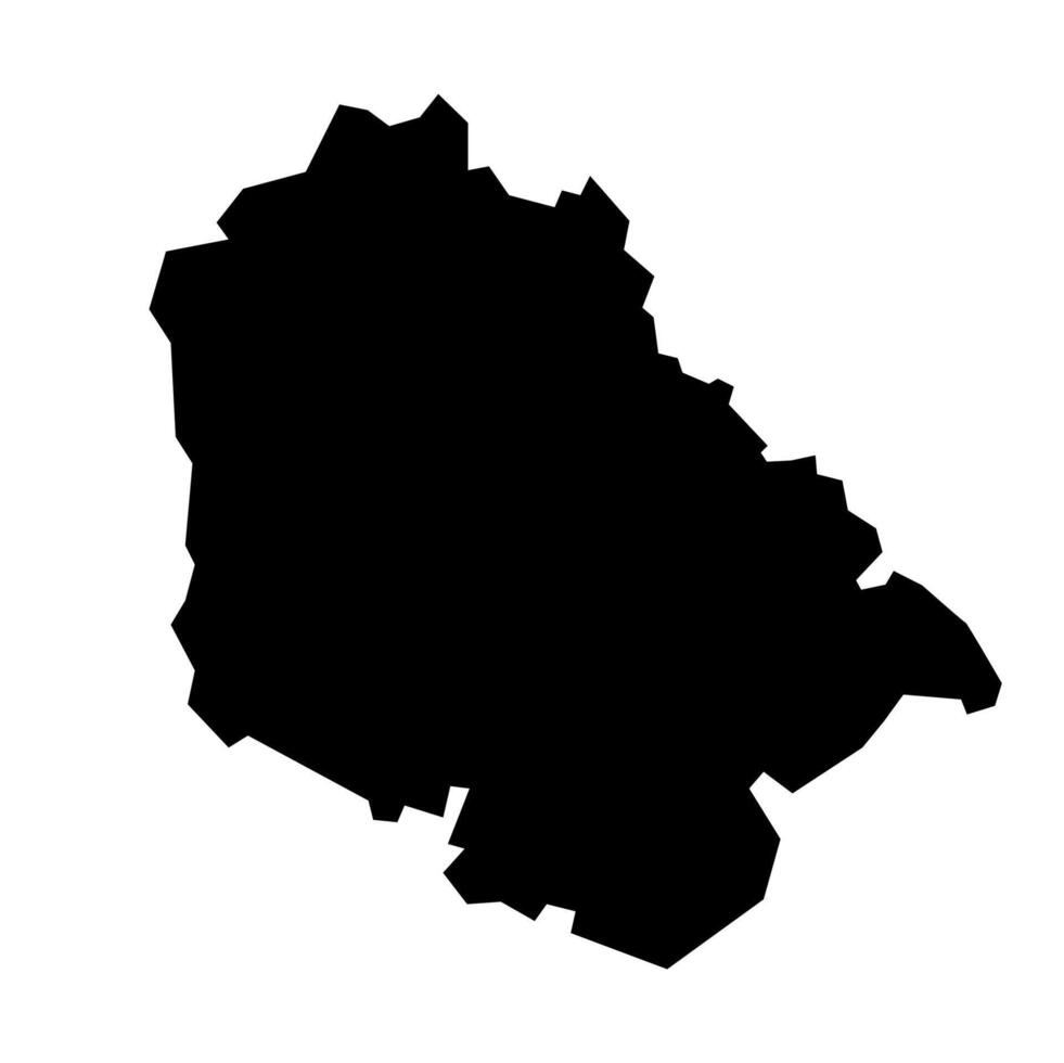 Flat Black Map of Jammu and Kashmir, India vector