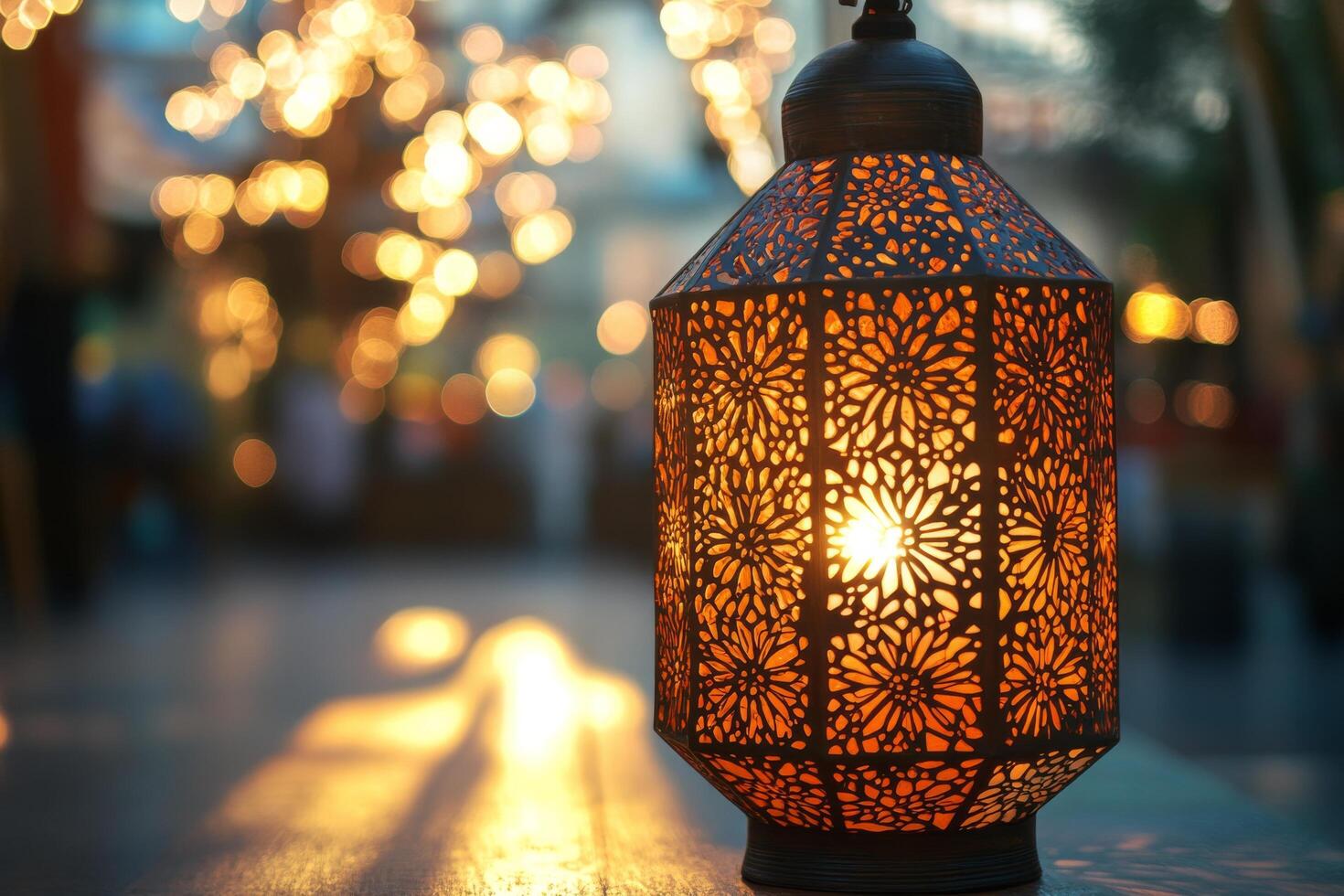 A decorative lamp with a golden design on it photo