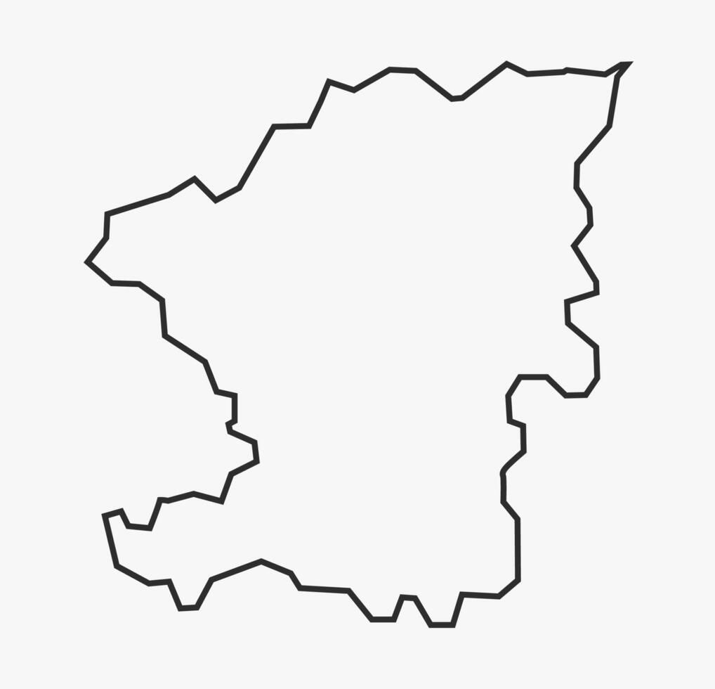 Flat Black line Map of Chandrapur District, Maharashtra, India vector