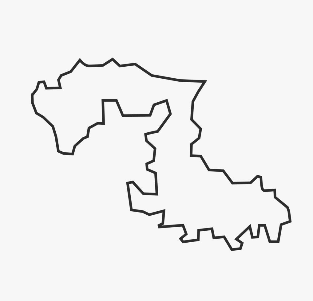 Flat Black line Map of Dharashiv District, Maharashtra, India vector