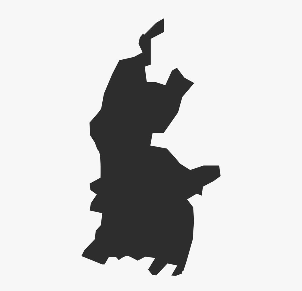 Flat Black Map of Jalna District, Maharashtra, India vector