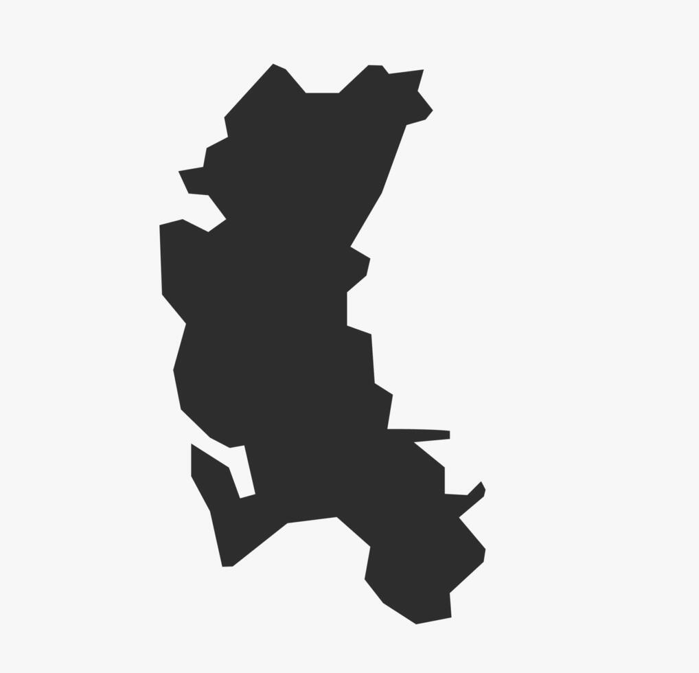 Flat Black Map of Raigad District, Maharashtra vector
