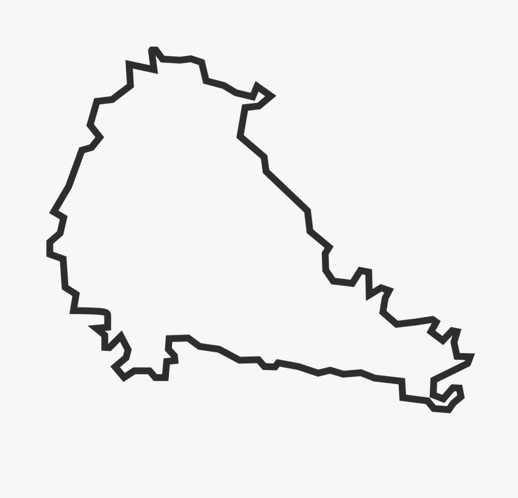 Flat Black line Map of Pune District, Maharashtra, India vector