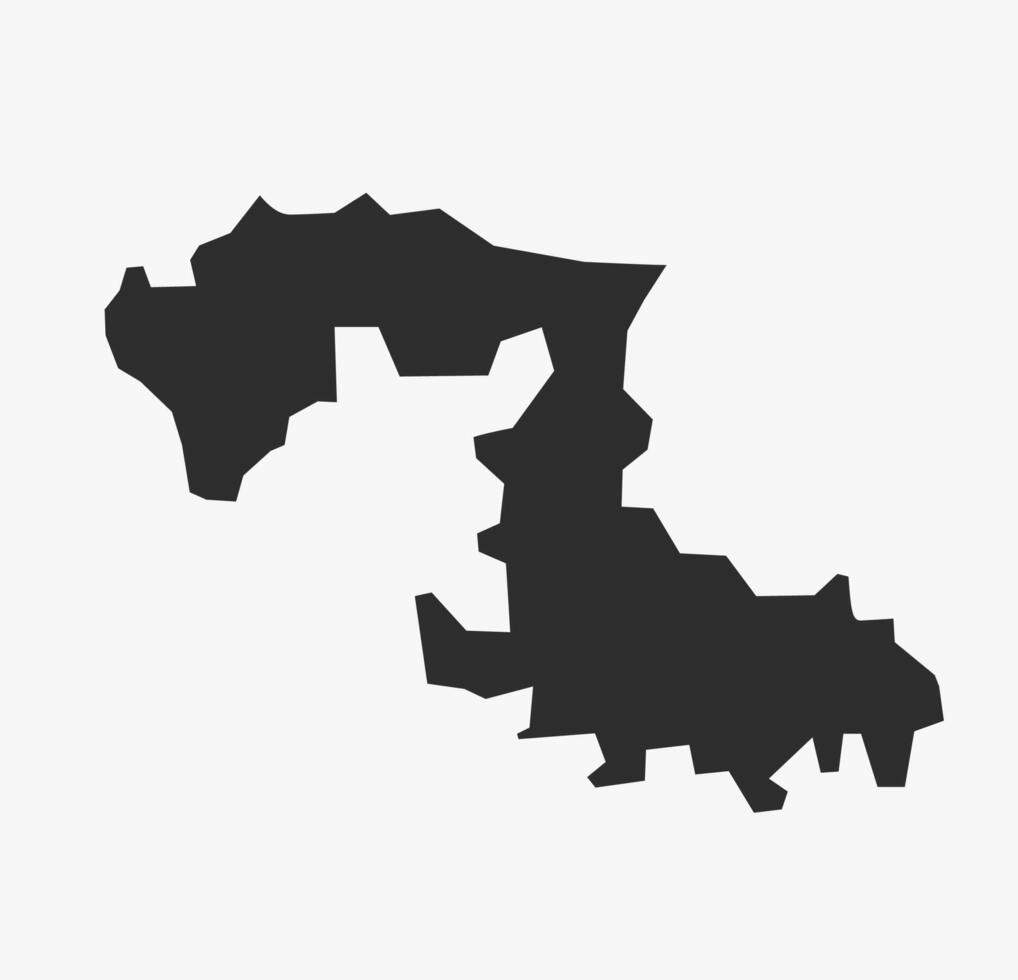 Black Map of Dharashiv District. vector