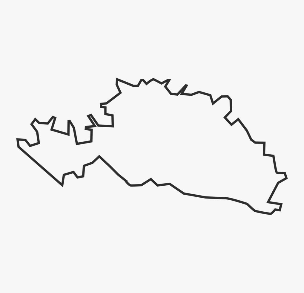 Black line Map of Beed District vector