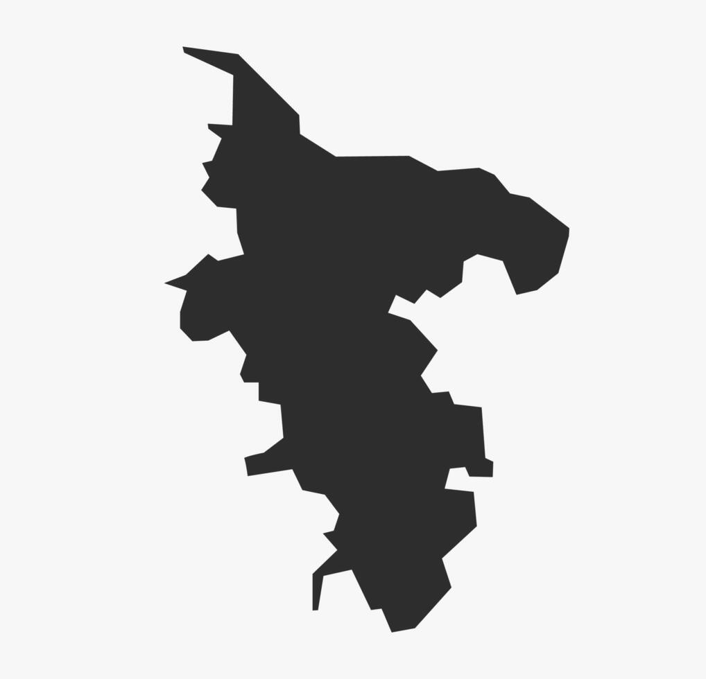 Flat Black Map of Kolhapur District, Maharashtra, India vector