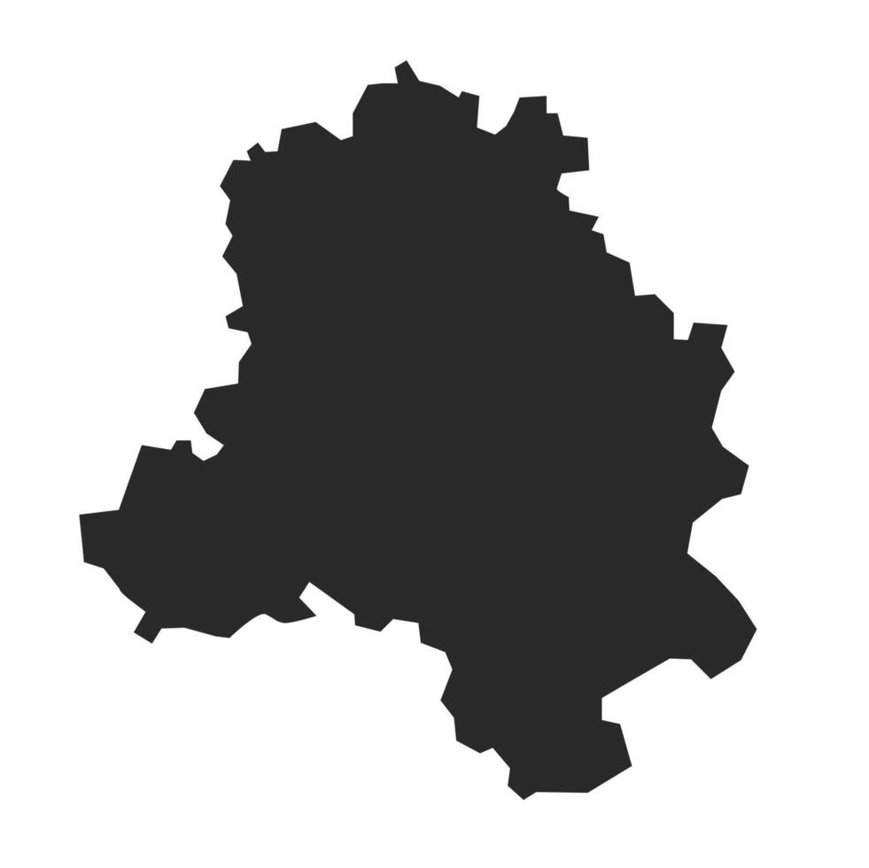 Flat Black Map of Delhi, India vector