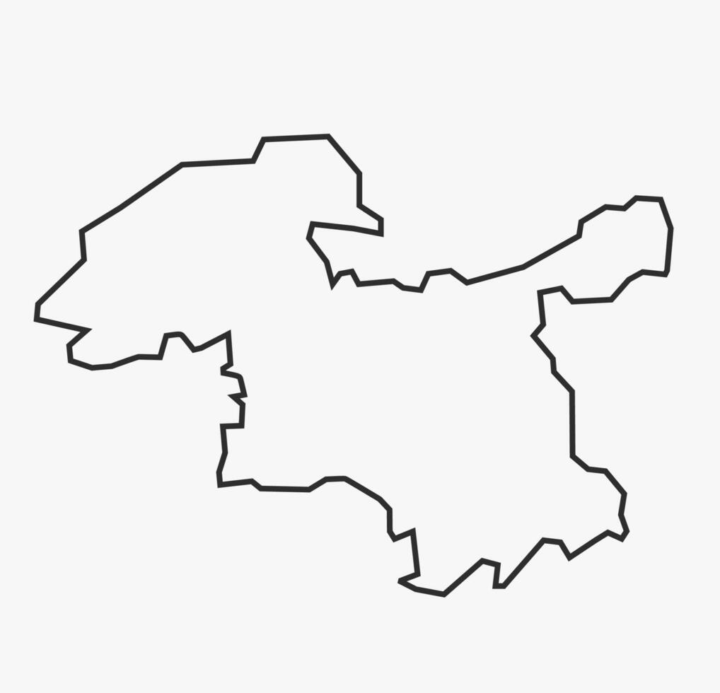 Flat Black line Map of Amravati District, Maharashtra, India vector