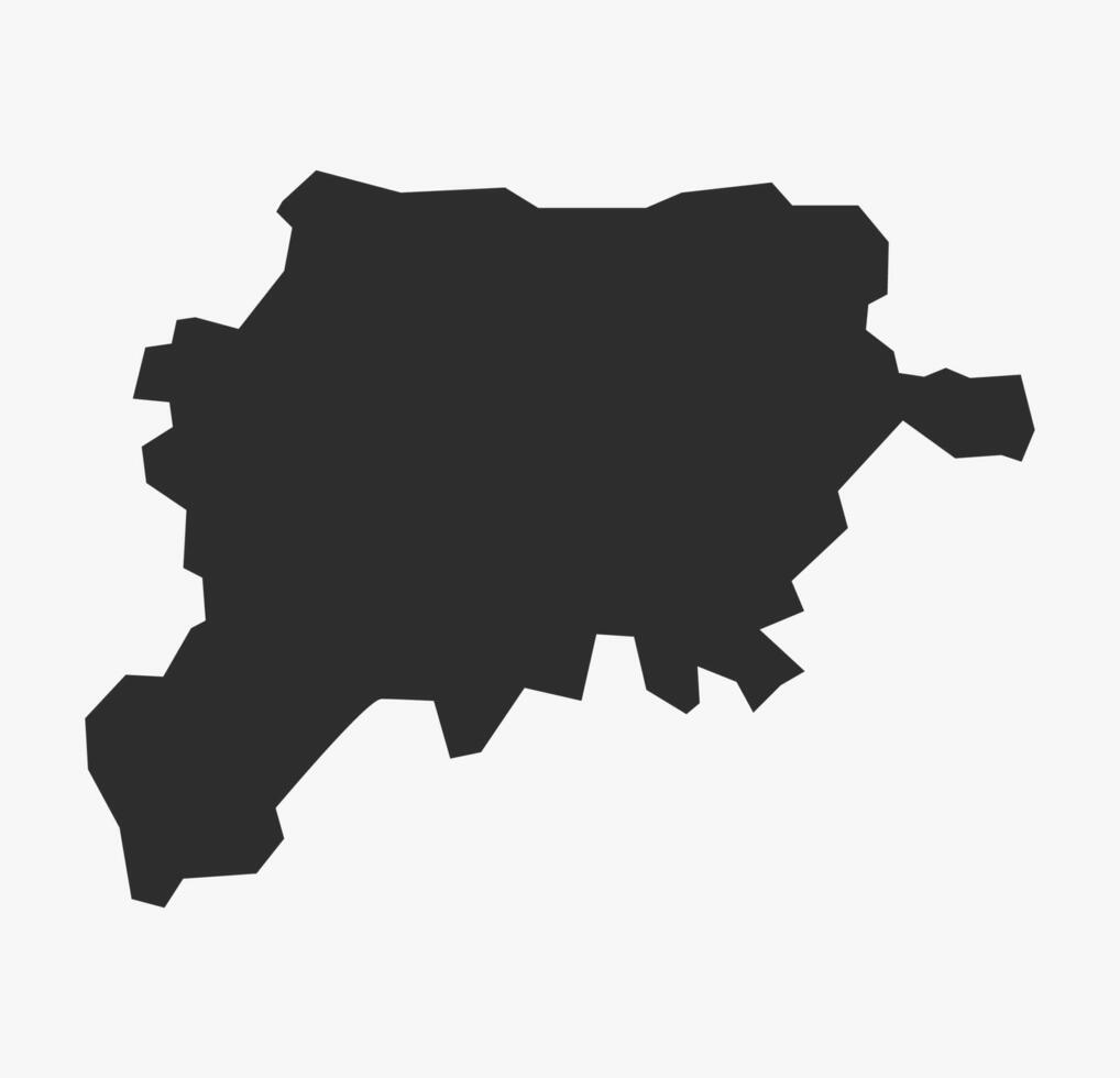 Flat Black Map of Jalgaon District, Maharashtra, India vector