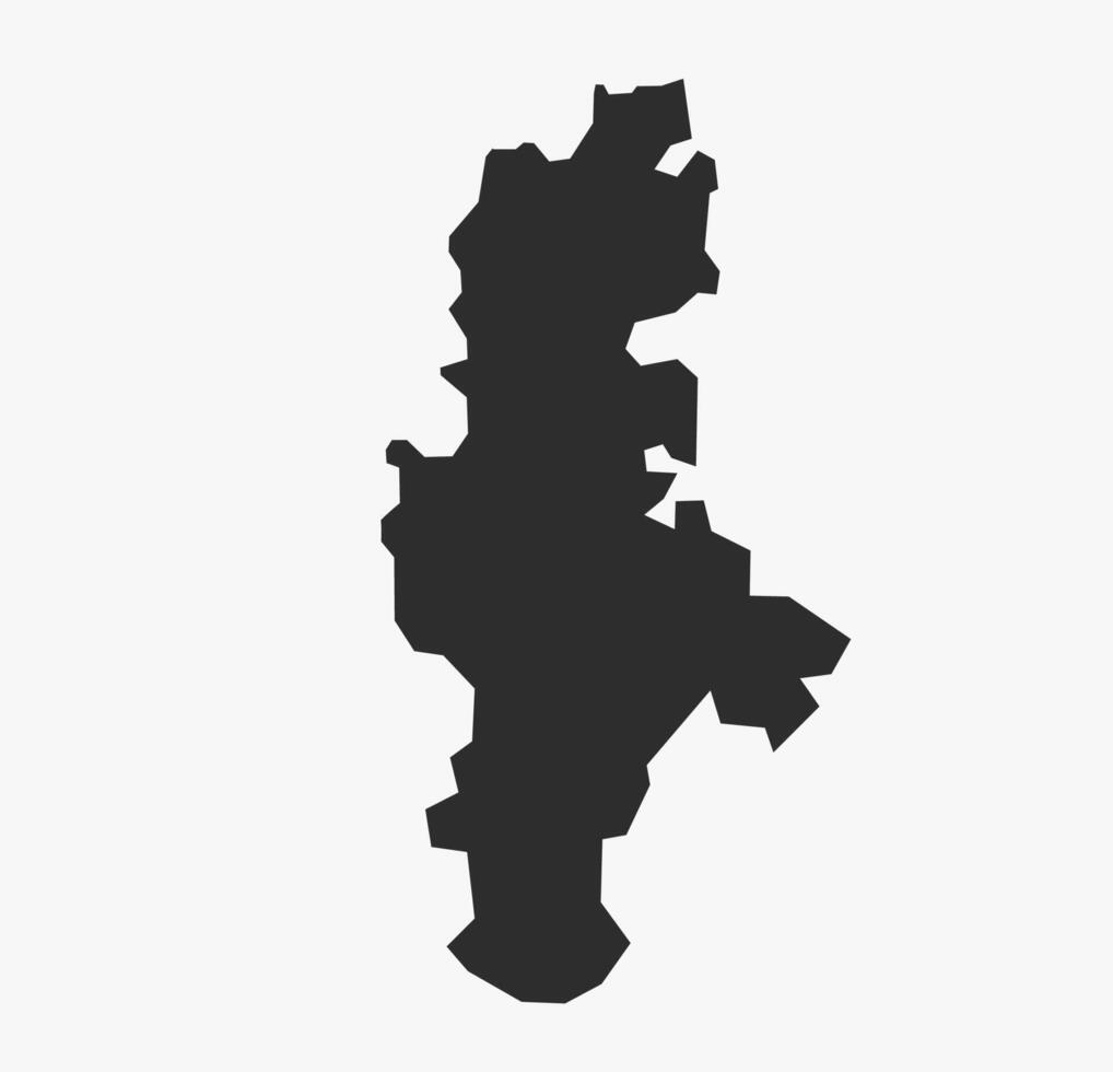 Flat Black Map of gadchiroli District, Maharashtra, India vector