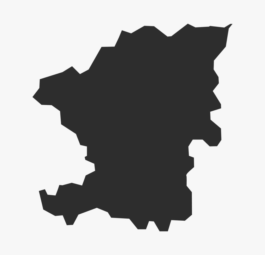 Flat Black Map of Chandrapur District, Maharashtra, India vector
