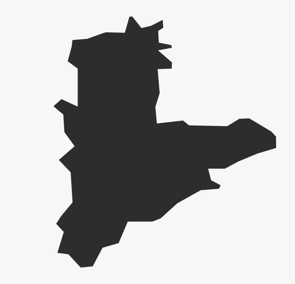 Flat Black Map of Akola District, Maharashtra, India vector