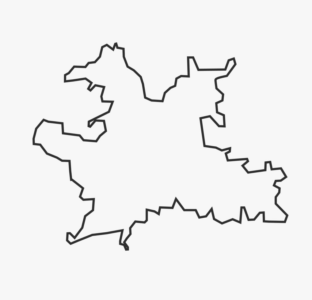 Flat Black line Map of Solapur District, Maharashtra, India vector