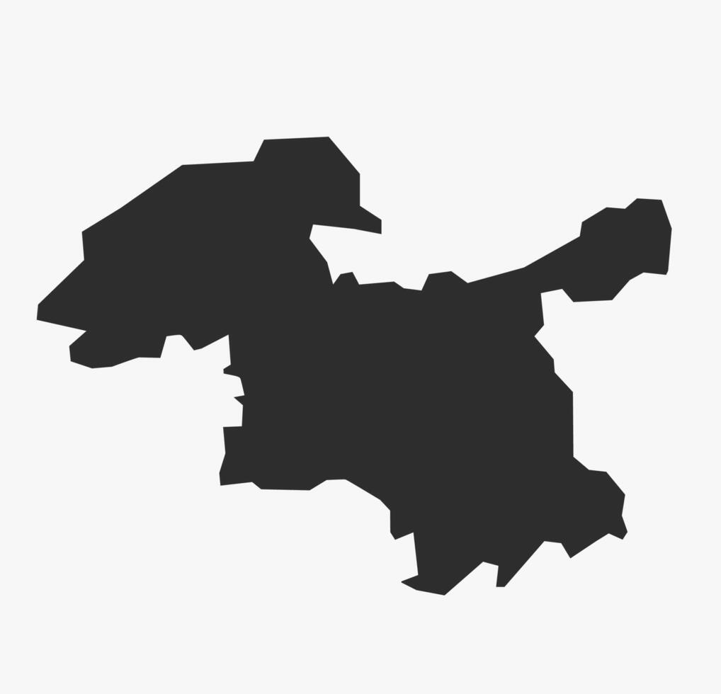 Flat Black Map of Amravati District, Maharashtra, India vector