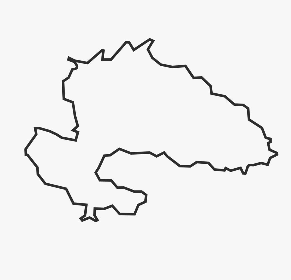 Flat Black line Map of Yavatmal District, Maharashtra, India vector