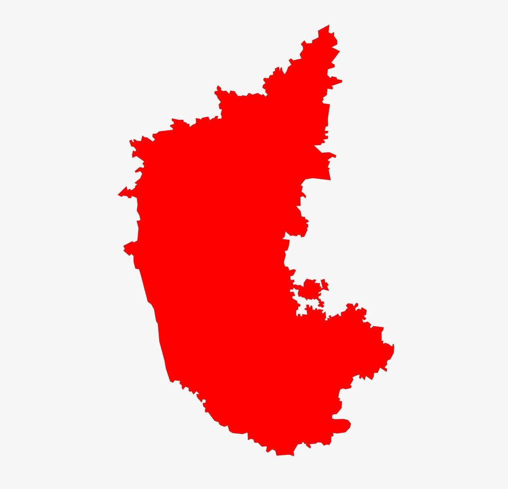 Red Karnataka State Map Illustration Graphic on White Background vector