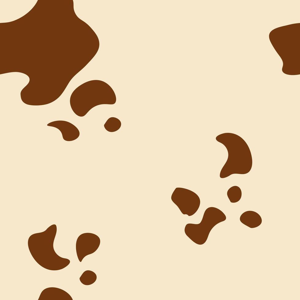 Texture spot, skin brown cow. Trendy animalistic seamless pattern for fashion, packaging, fabric and more. vector