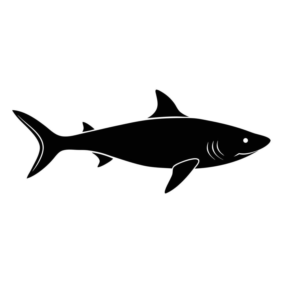 Powerful Fish Silhouette Illustration vector