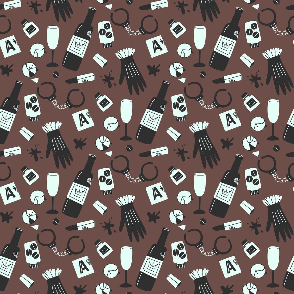 Pattern for detective story related to a woman vector