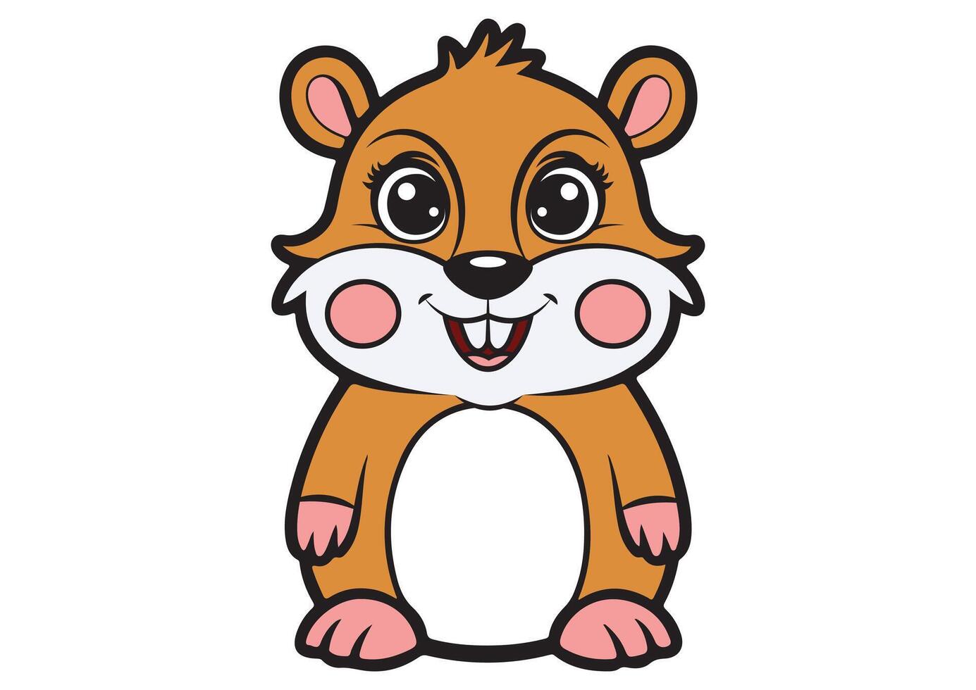Cute cartoon hamster isolated on white background vector