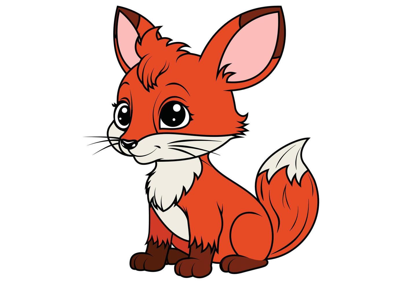 Cute cartoon fox isolated on white background vector