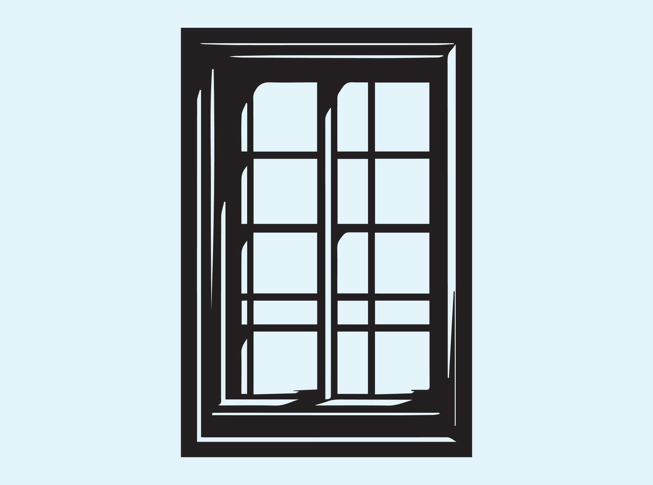 Arched Window Frame Silhouette in Black vector