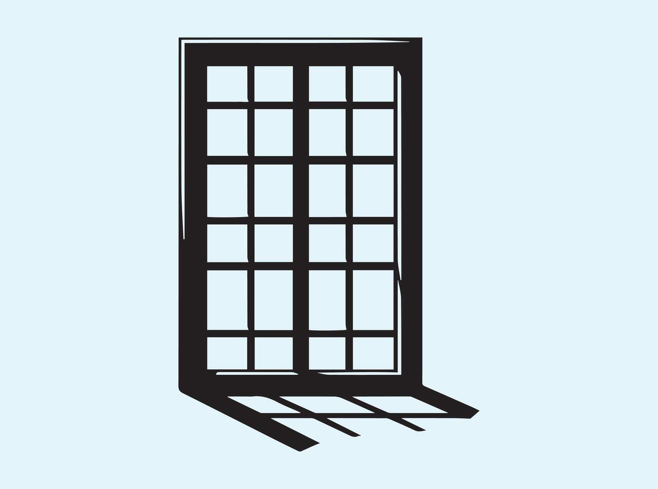 Window Frame Silhouette in Solid Black vector