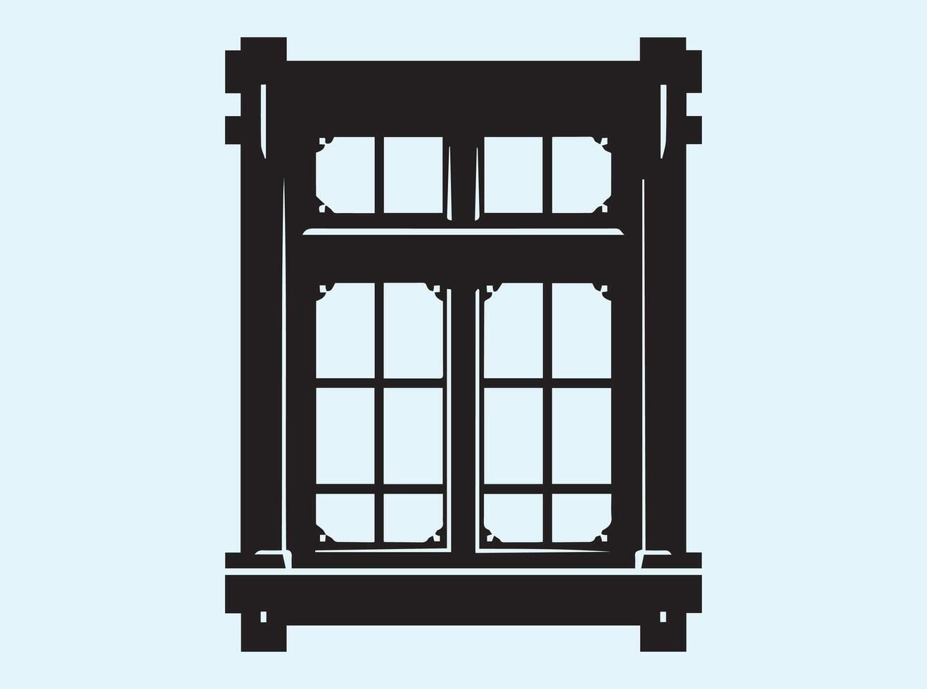 Modern Window Frame Silhouette vector