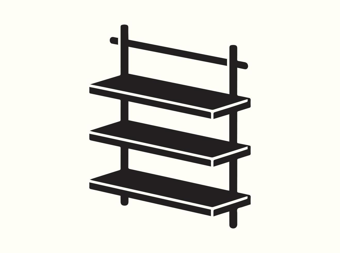 Hanging Shelf Silhouette in Black vector