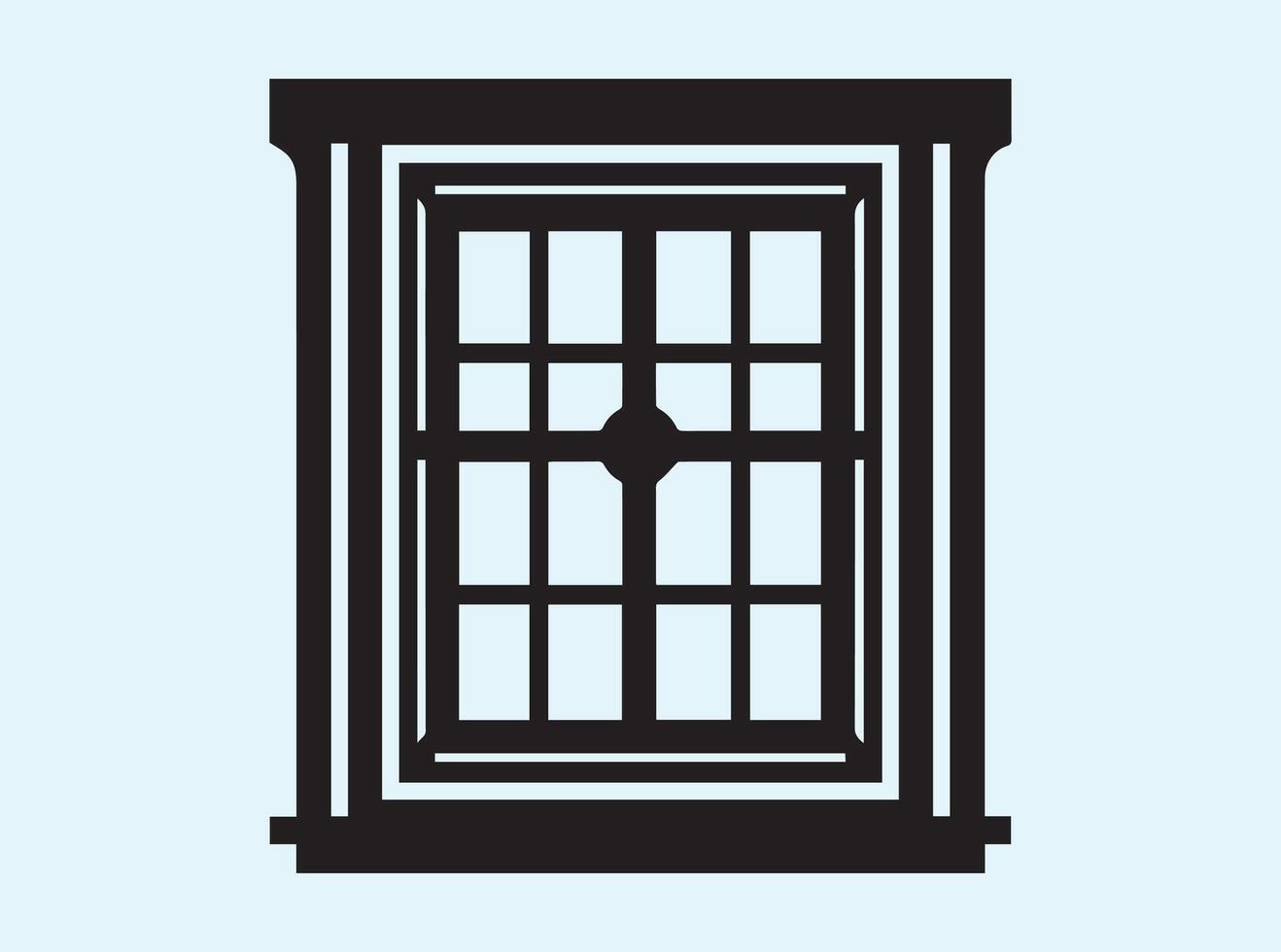 Square Window Frame in Black Silhouette vector