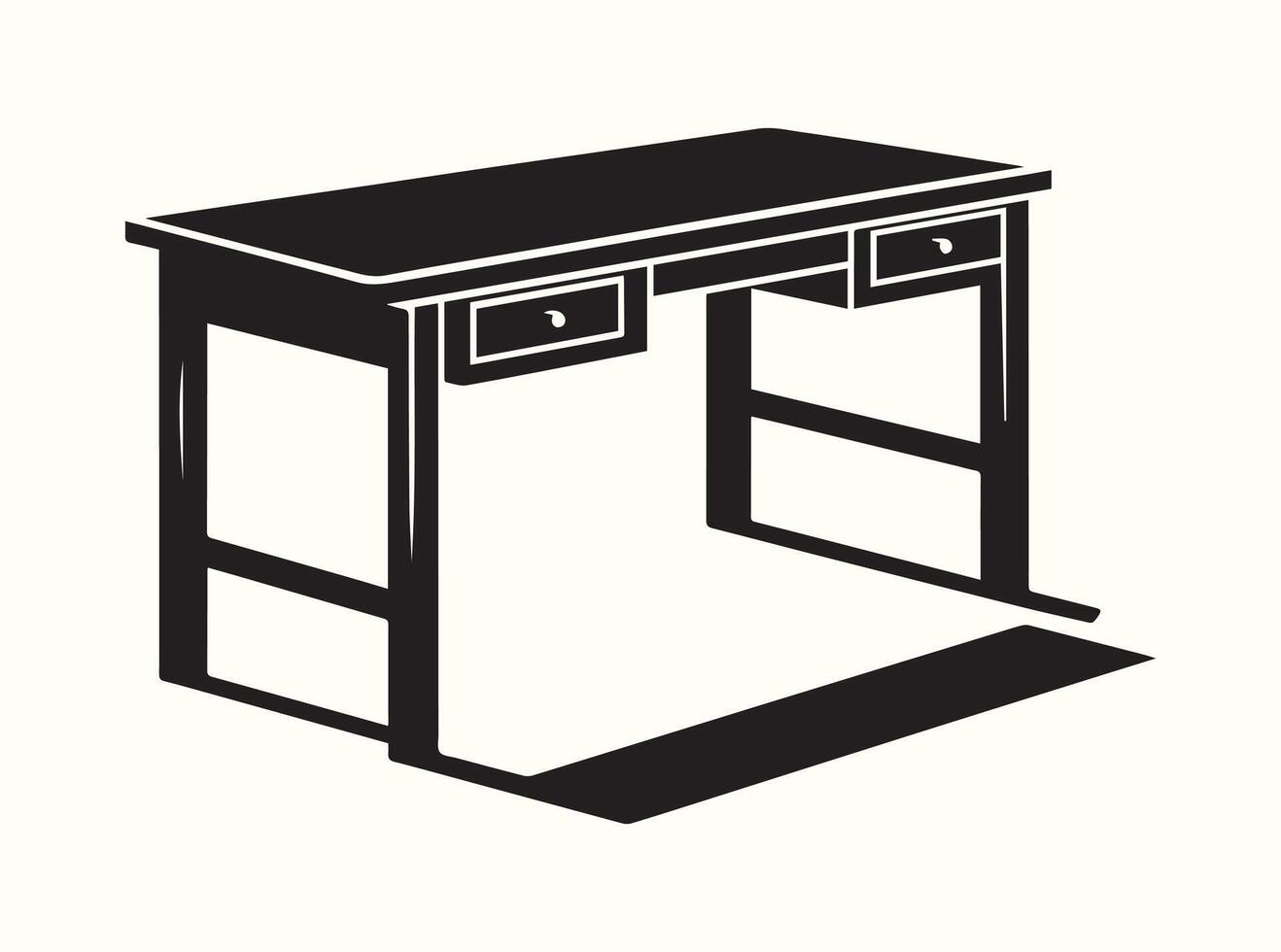 Simple Desk Silhouette vector