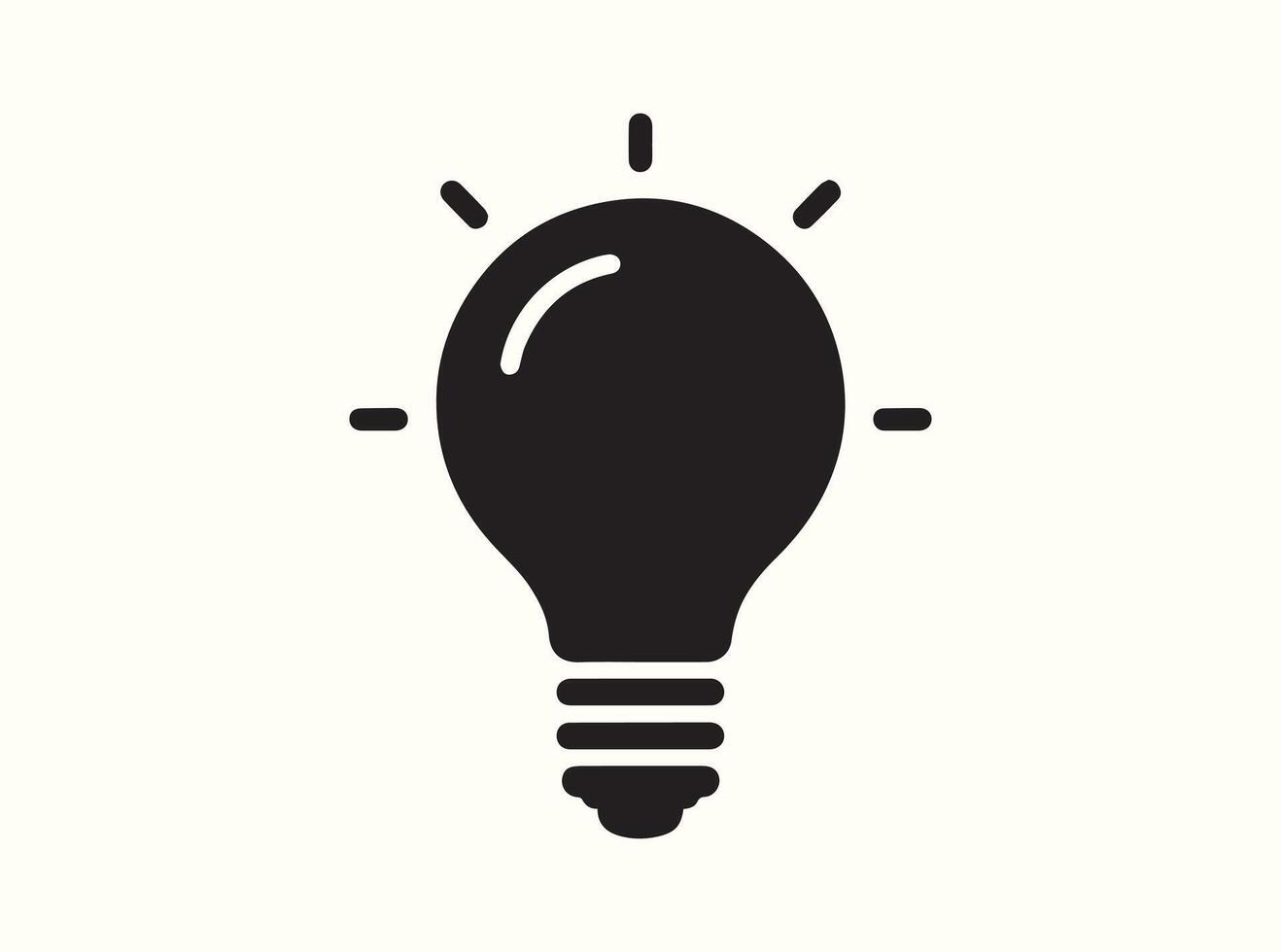 Minimalist Light Bulb Silhouette Icon vector