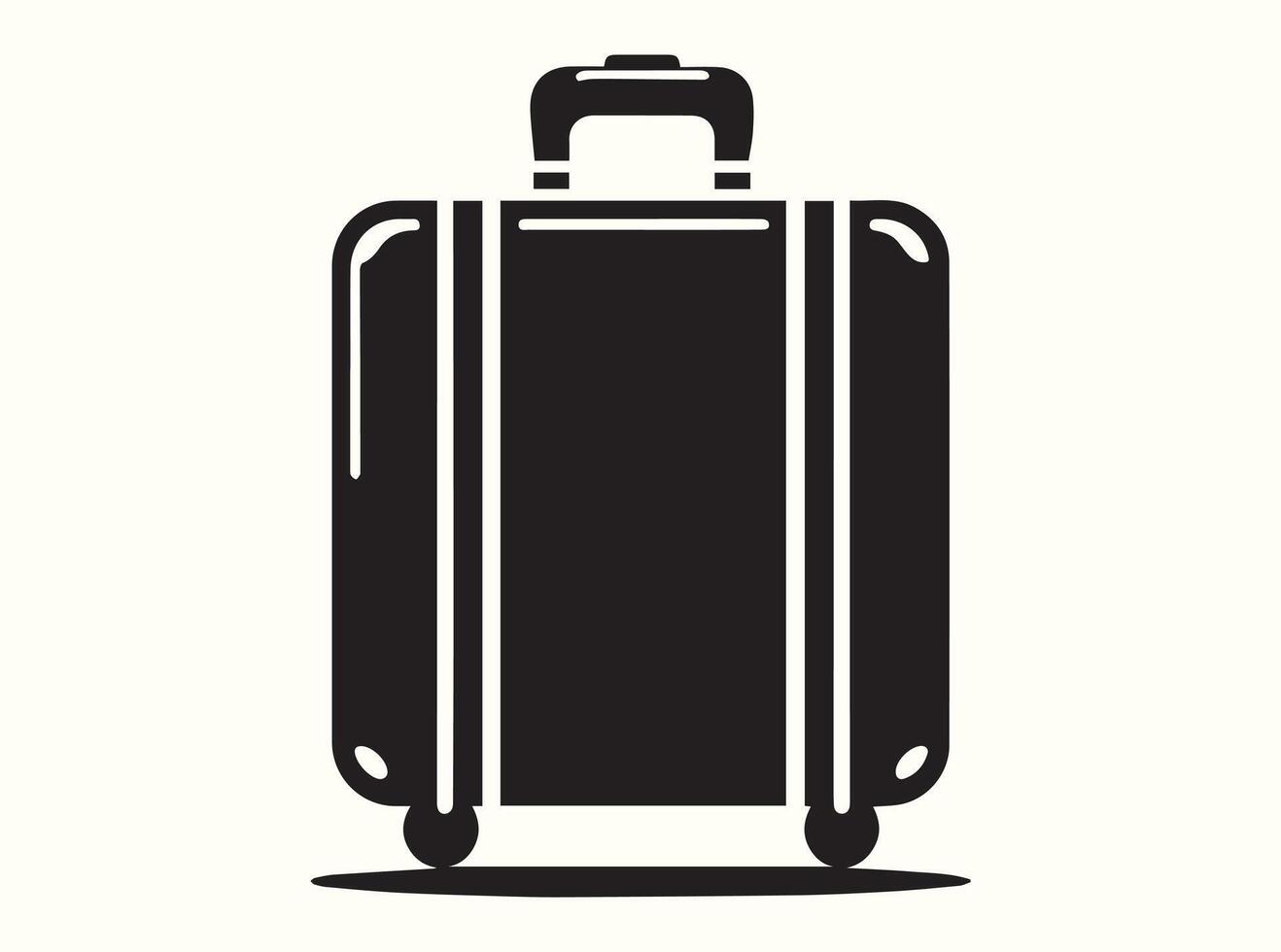 Black Suitcase Icon with Handle Silhouette vector