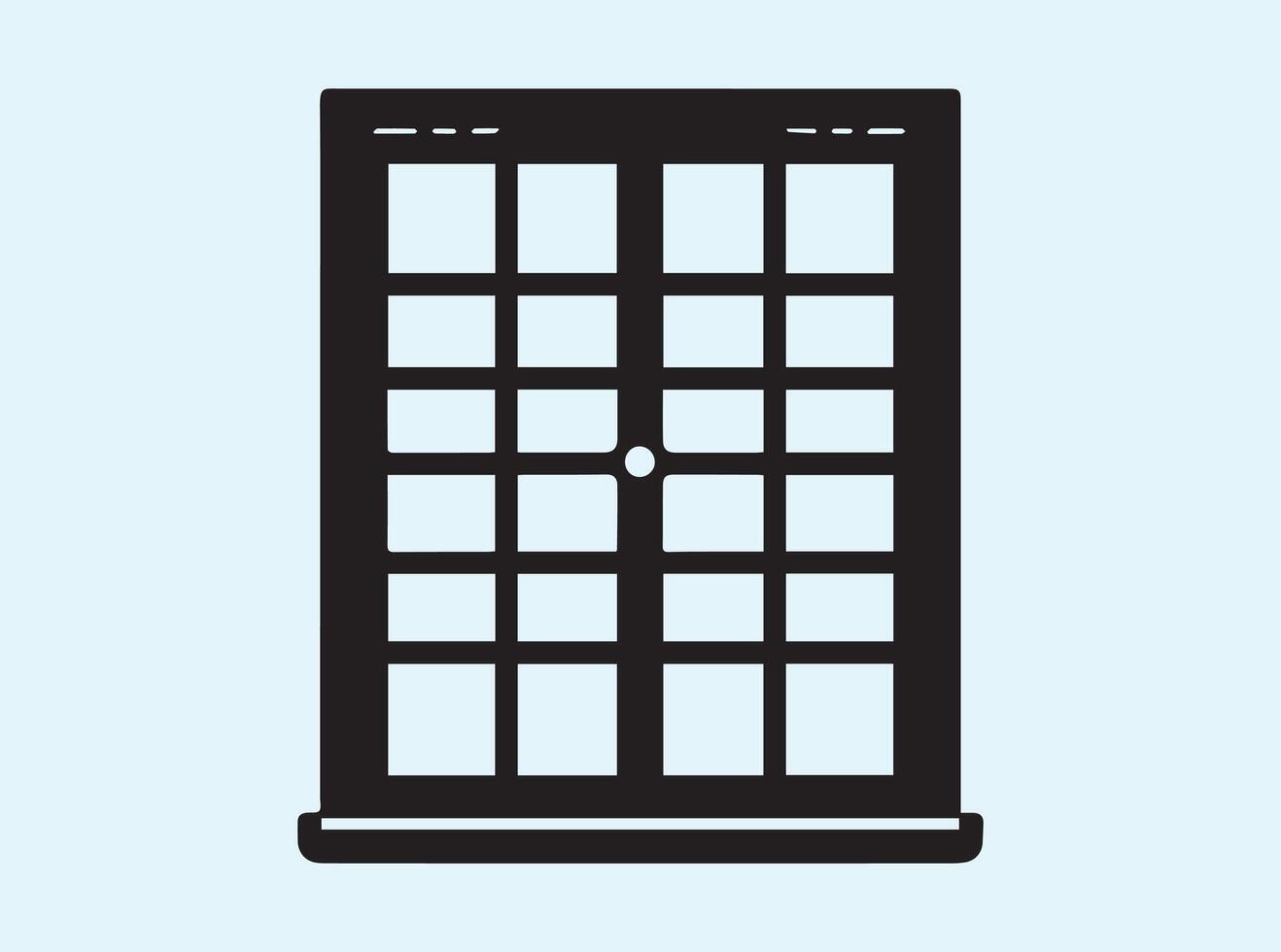 Black Silhouette of a Classic Window Frame vector
