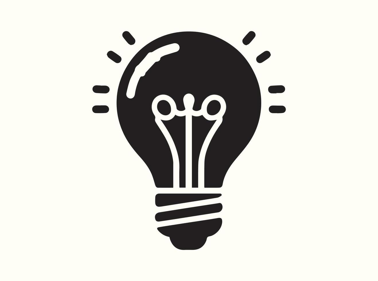 Light Bulb Outline Silhouette in Black vector