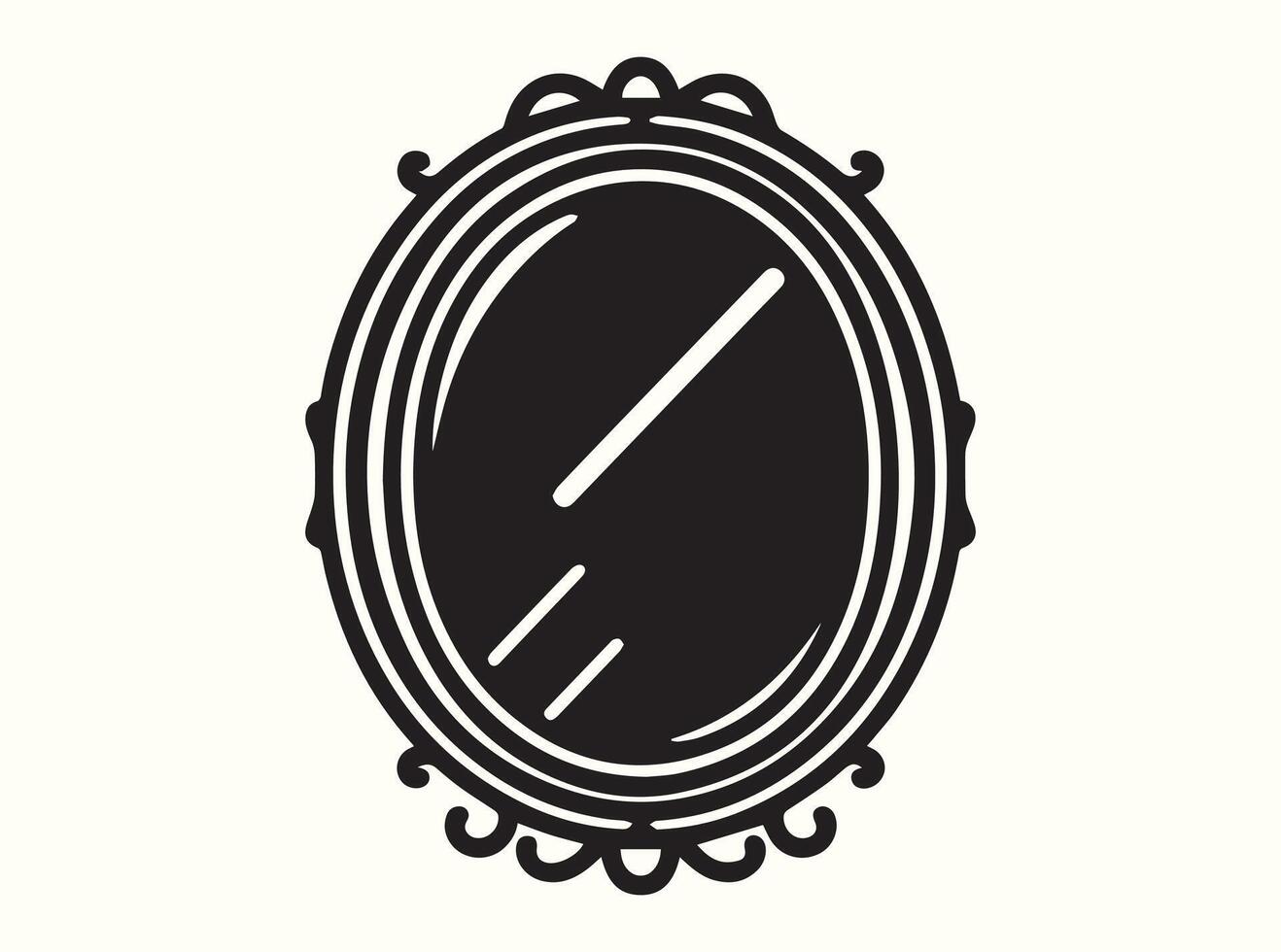 Mirror Outline in Black Silhouette Style vector