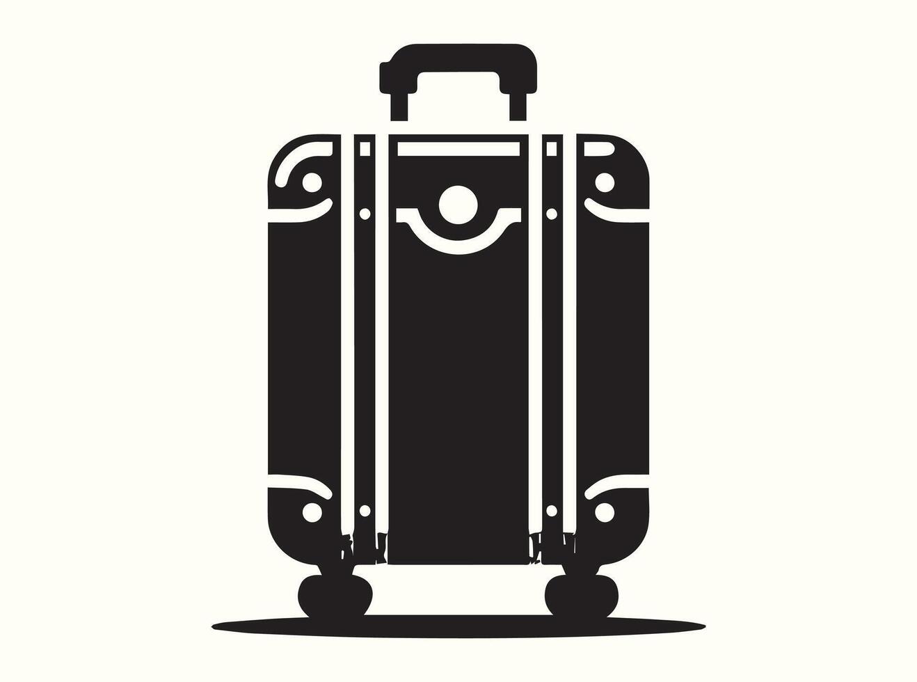 Suitcase Symbol in Monochrome Silhouette vector