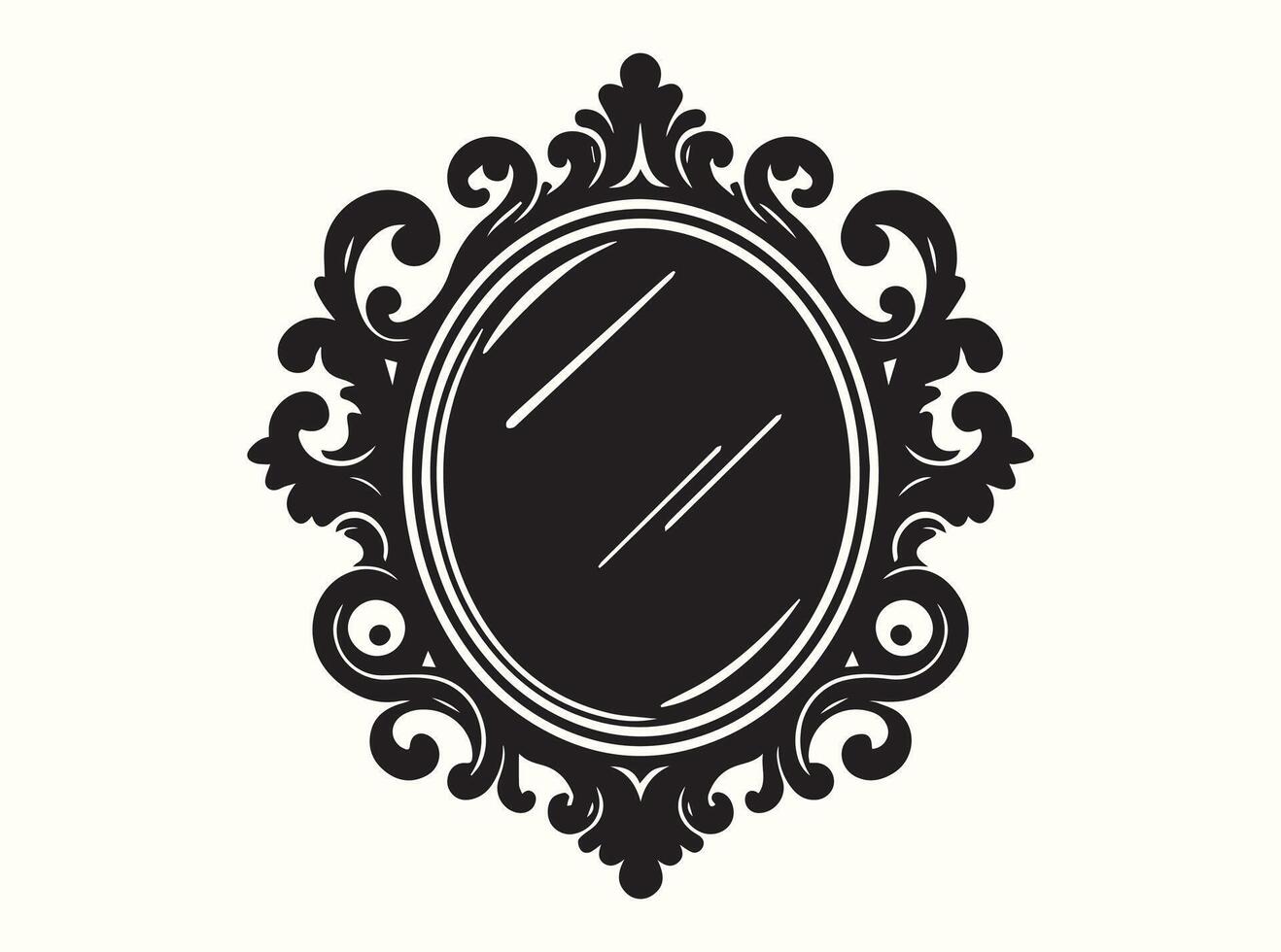 Standing Mirror Silhouette in Black vector