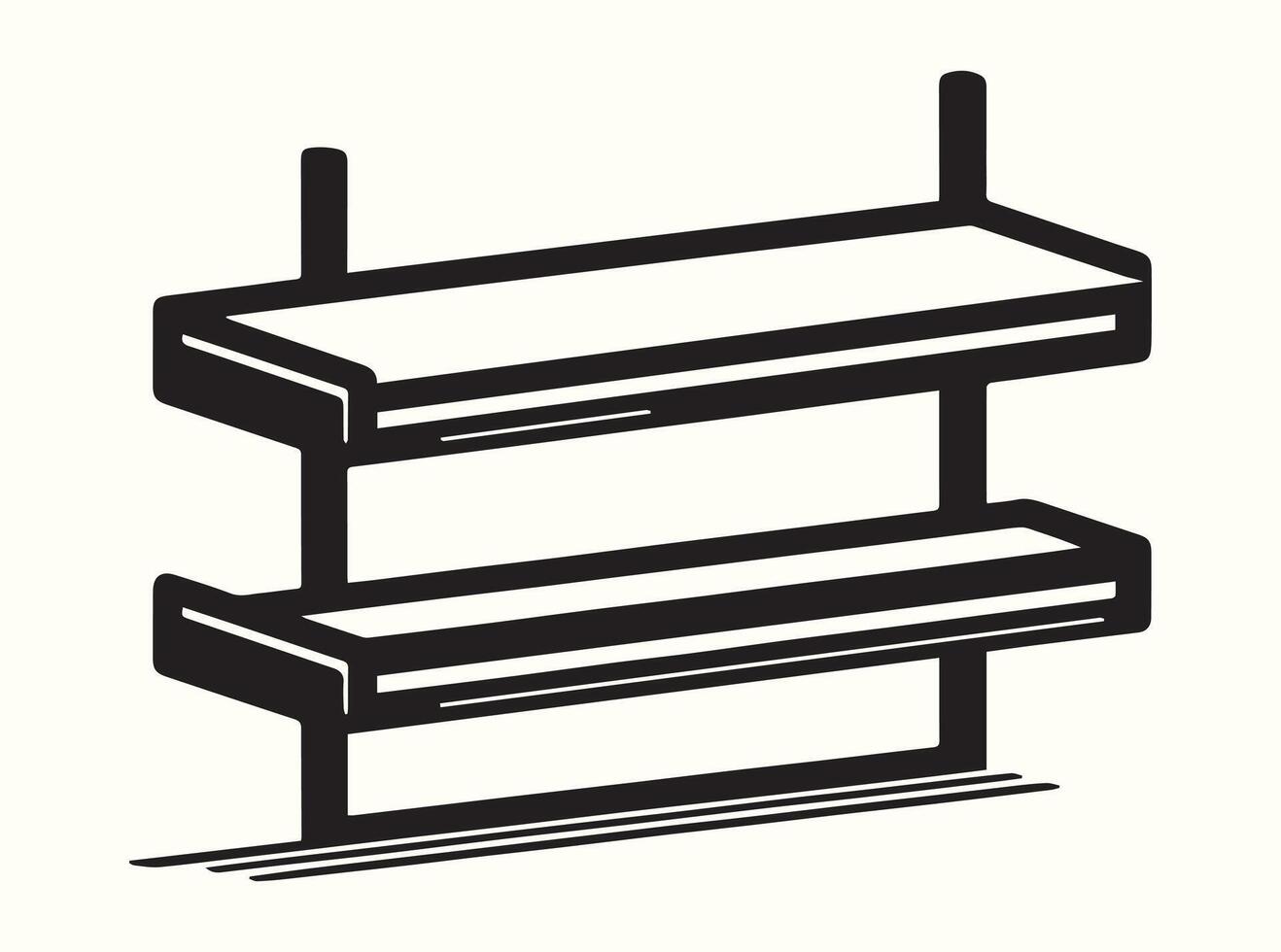 Horizontal Shelf Silhouette in Black vector
