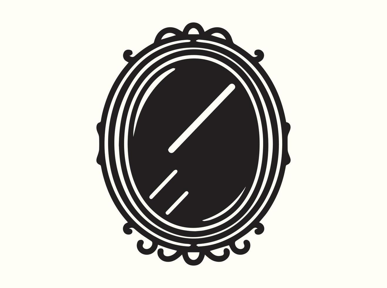 Mirror Frame Silhouette in Solid Black vector