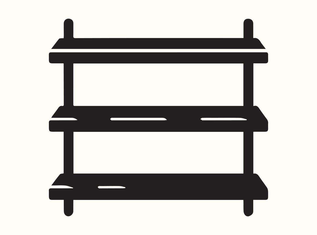 Shelf Outline Silhouette in Black vector