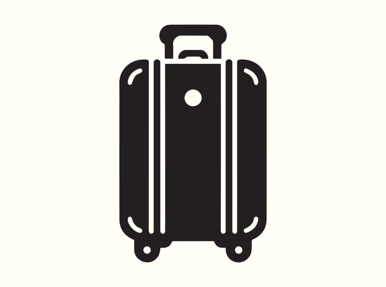 Suitcase Graphic Element in Black Silhouette vector